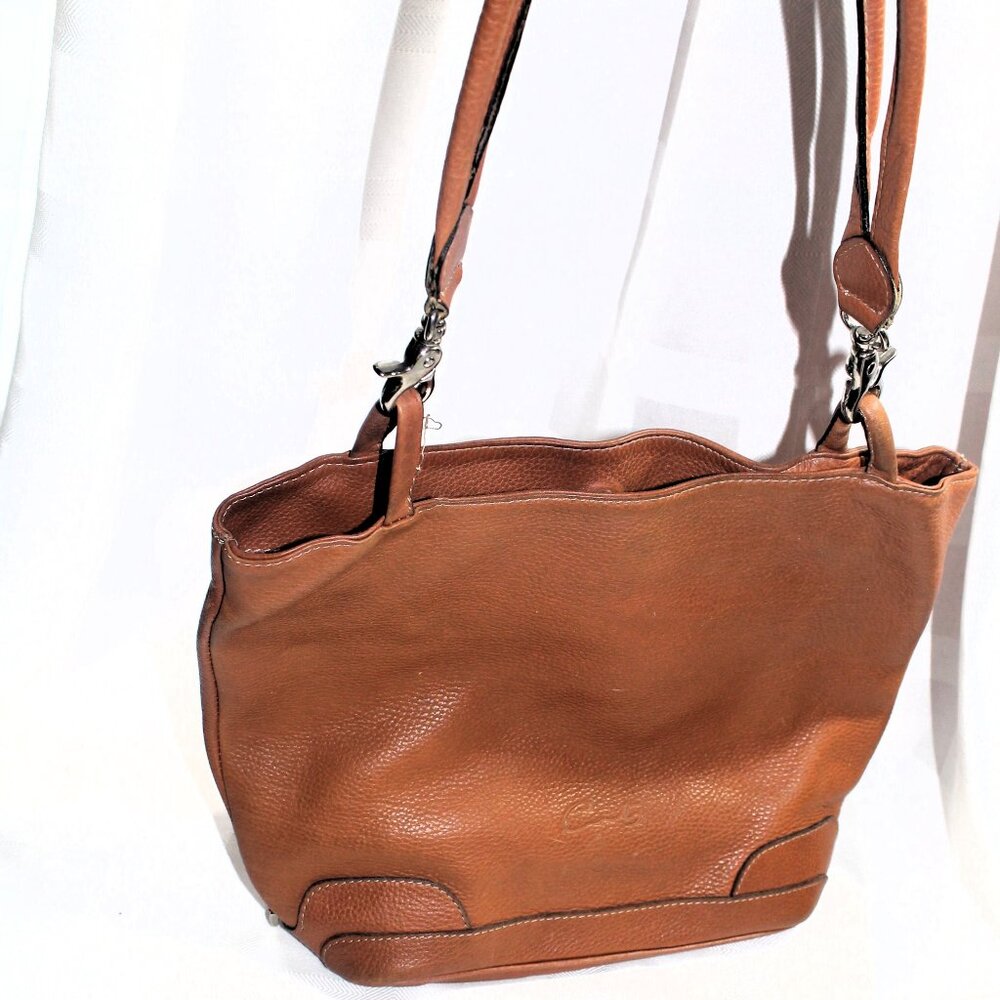 Vintage CATS Pebbled Leather Tote, Made in Spain